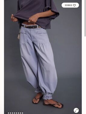 Free People We The Free Lotus Balloon Jeans Blue Imagination Size 28